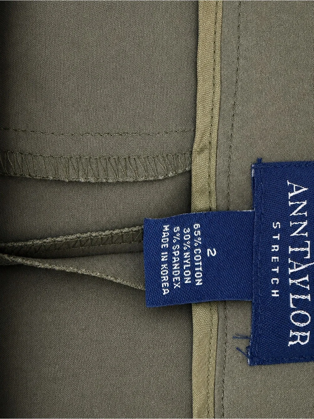 Ann Taylor Olive Green Wide-Leg Chinos
